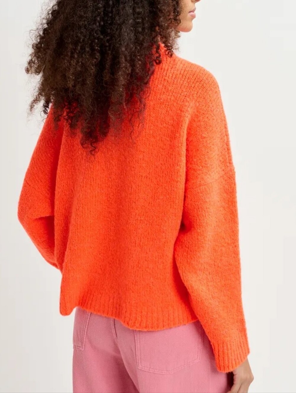 Lovers + Friends Pumpkin Orange Mock Neck Wool Blend Sweater Size XS Oversized